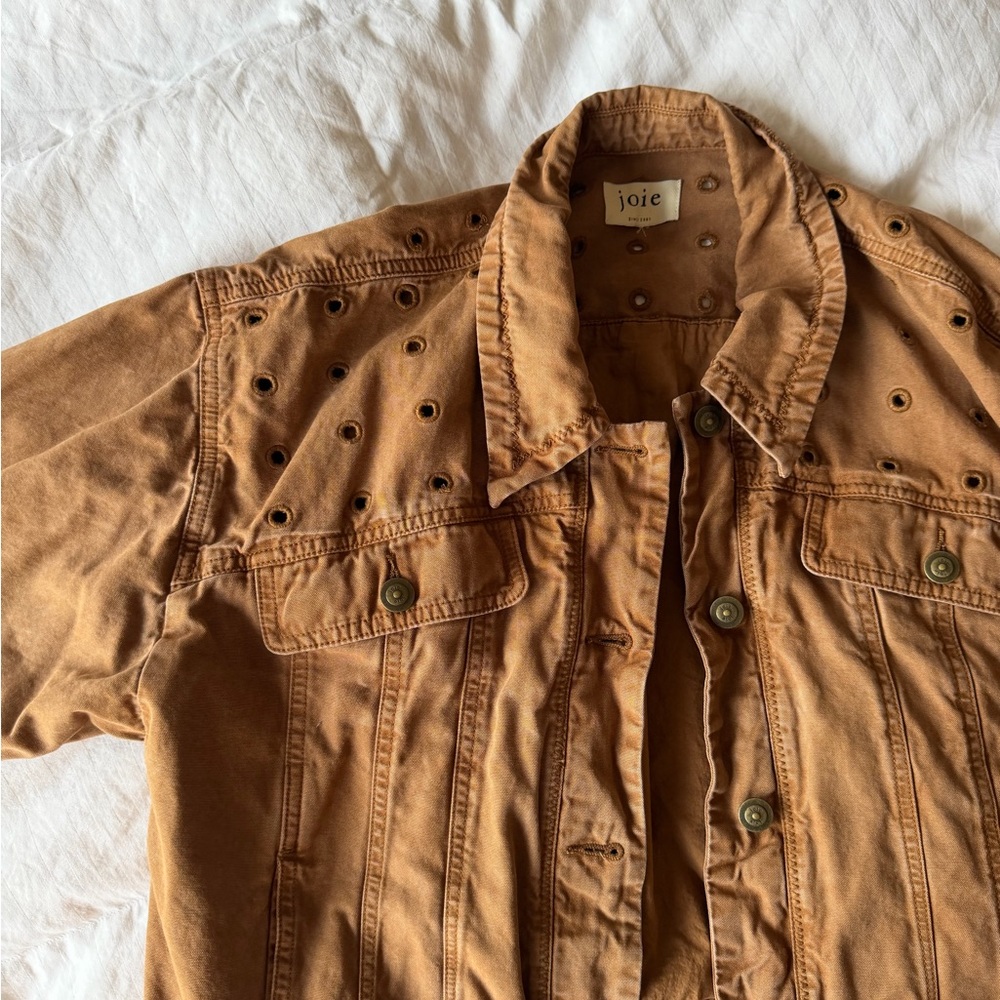 Joie Tan Eyelet Jacket